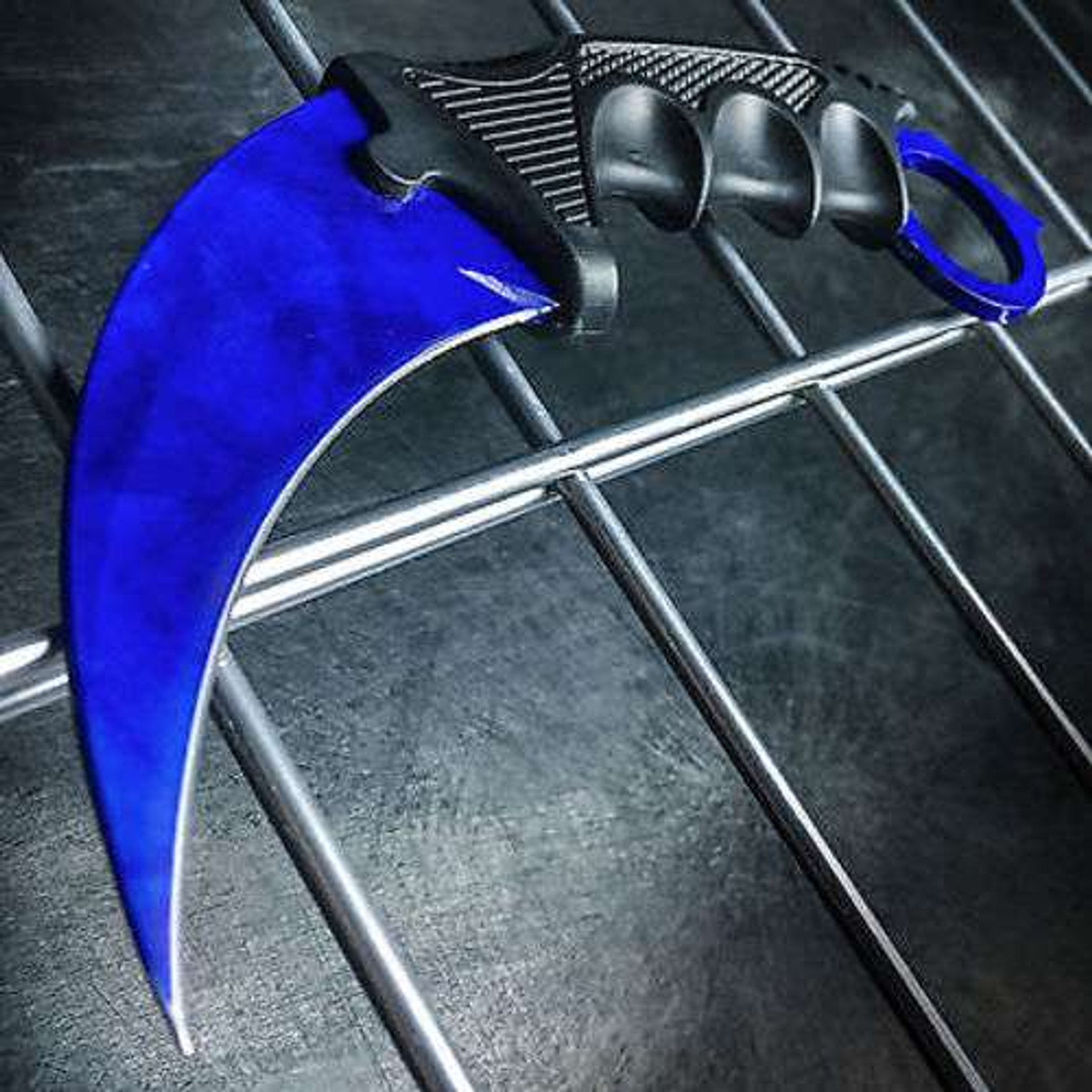 Tactical Combat Karambit Knife - Sapphire Doppler