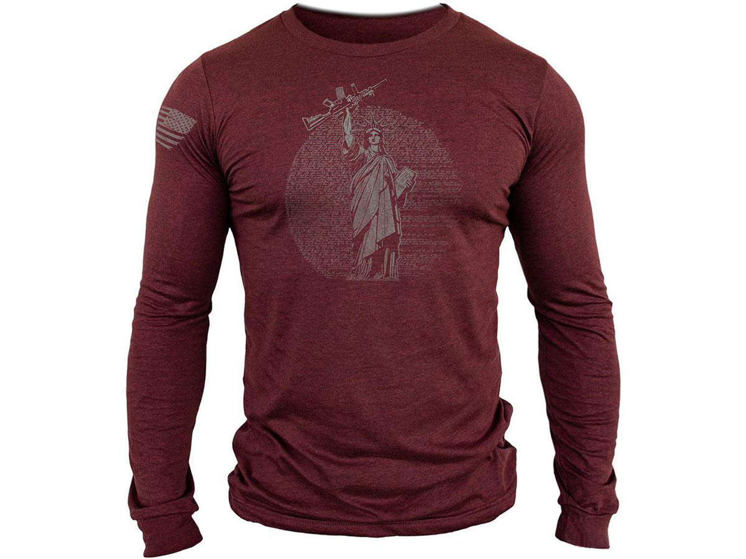 MUSA "Statue of Liberty" Long Sleeve Shirt (Color: Cardinal Heather / X-Large)