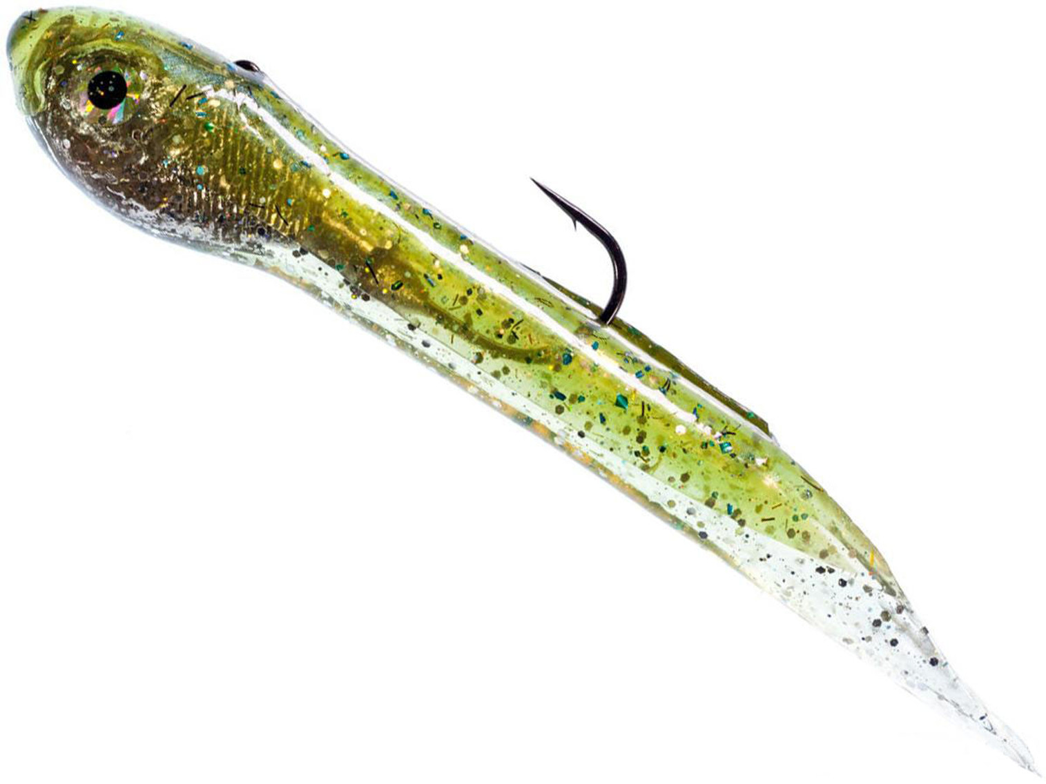 Hook Up Baits Handcrafted Soft Fishing Jigs (Color: Sardine Green Silver / 8" / 3 oz)