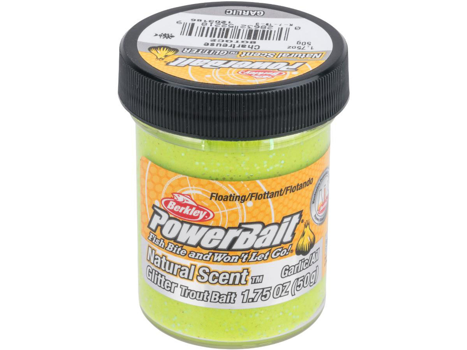 Berkley PowerBait Trout Bait (Type: Glitter / Garlic Scent / Chartreuse)