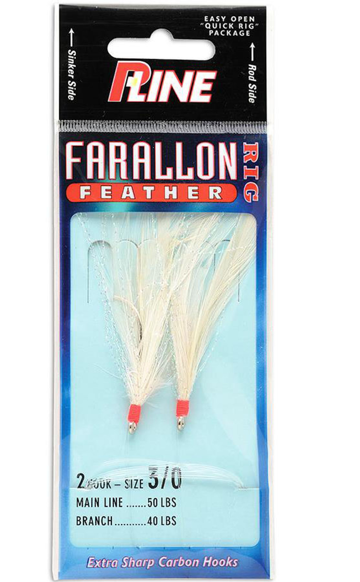 P-Line Farallon Feathers Vertical Fishing Jigs (Size: 3/0 White)