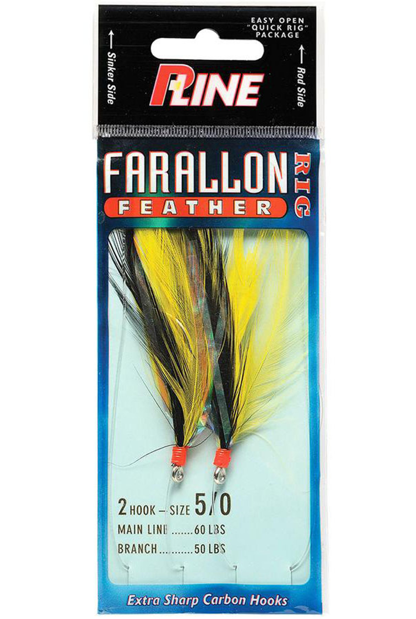 P-Line Farallon Feathers Vertical Fishing Jigs (Size: 3/0 Yellow & Black)