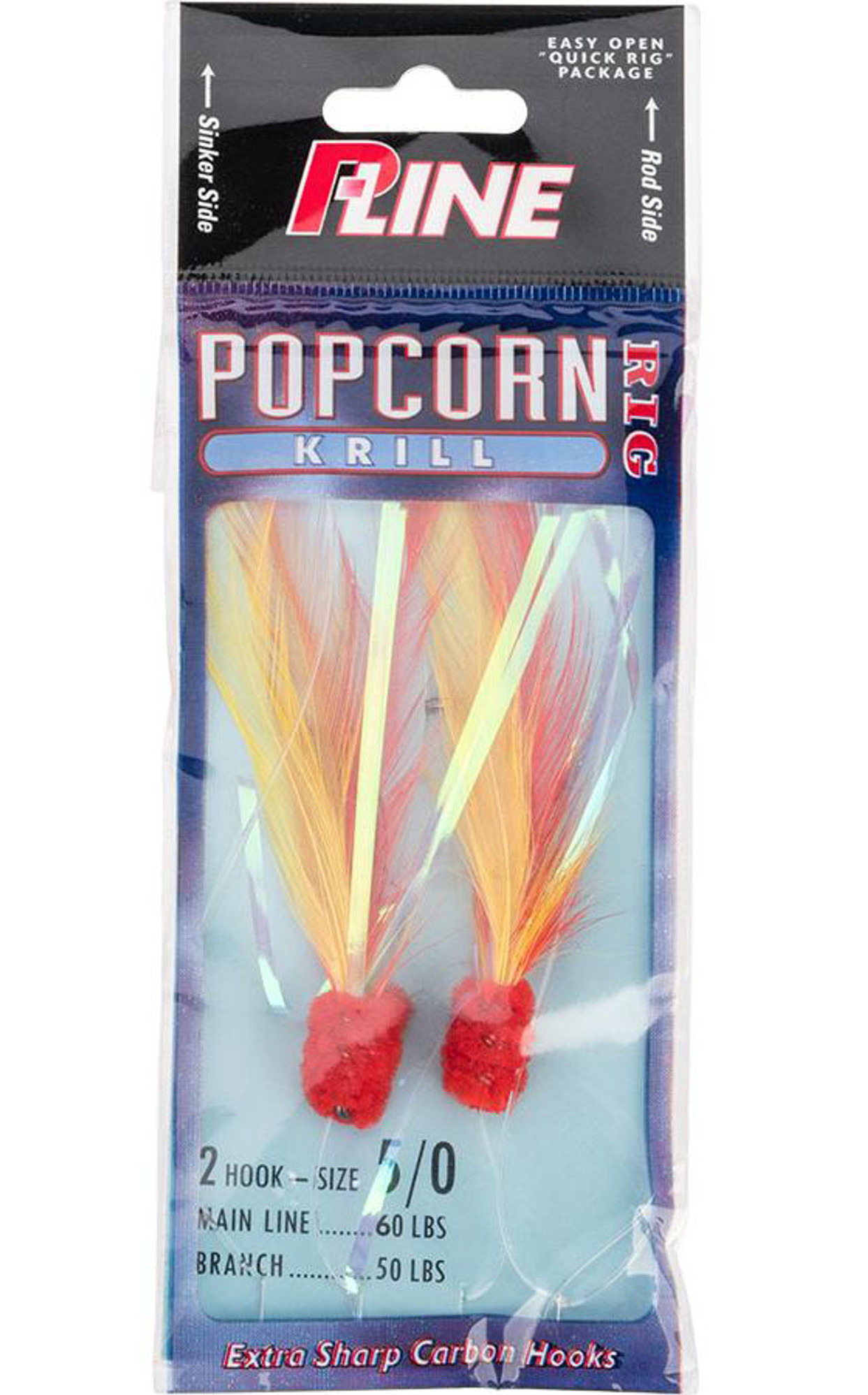 P-Line Popcorn Krill 2 Hook Fishing Rig (Color: Red-Yellow / 5/0)