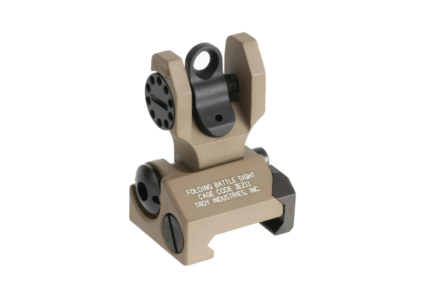 Troy Industries Rear Folding Battle Sight - Aperture - FDE