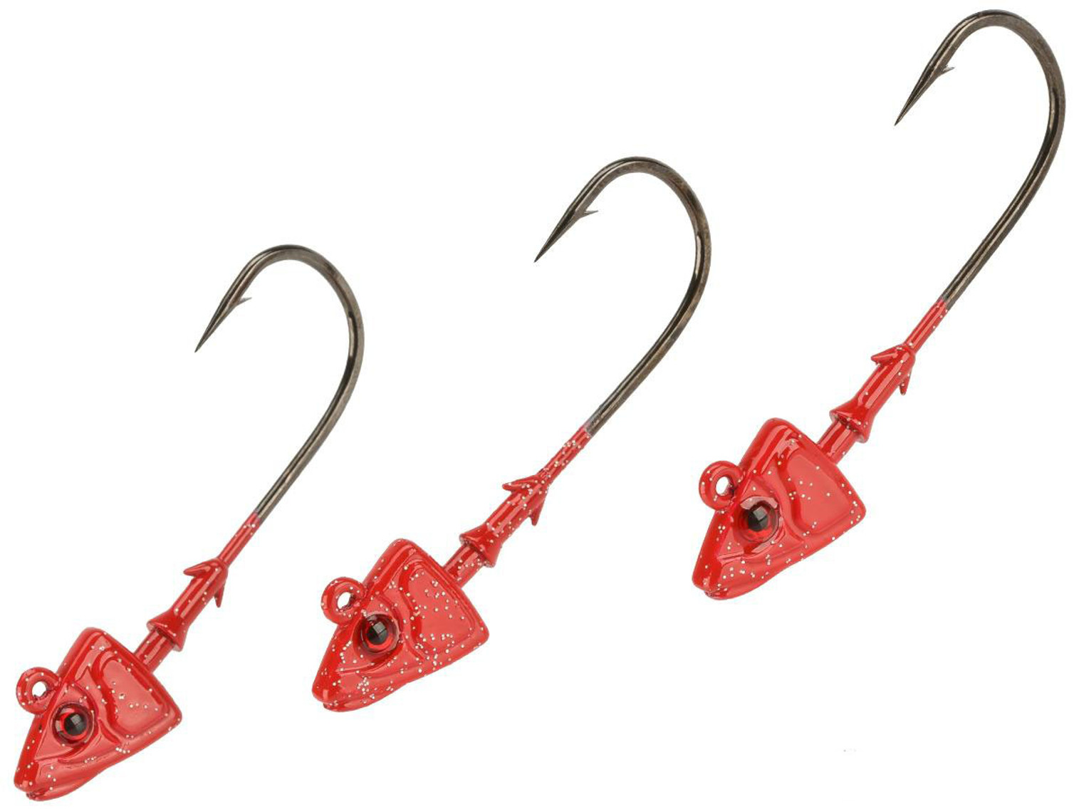 Mustad Shad/Darter Head 3/8 OZ 2X Strong 2XL - Pack of 3 (Color: Red UV with Red Eyes / Size 3/0)
