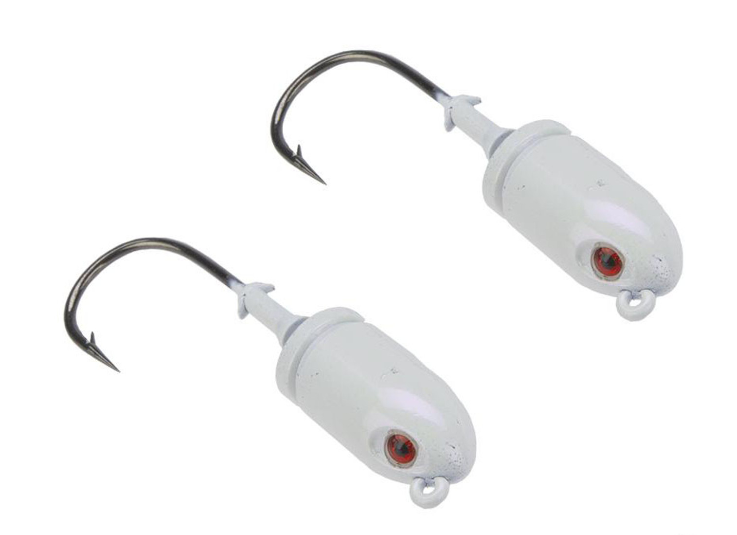 Mustad Bullet Head 2 OZ 1X Strong - Pack of 2 (Color: White with Red Eyes / Size 7 /0)