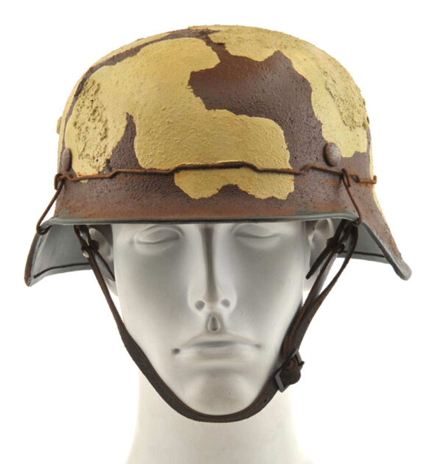 German WW2 M35 SS Helmet Desert Camouflage And SS Decal Italy Greece