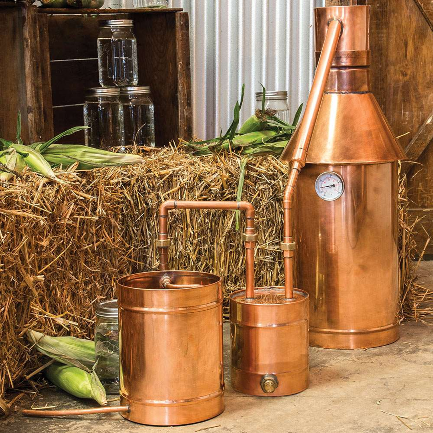 6 Gallon Copper Moonshine Still with Thumper Keg