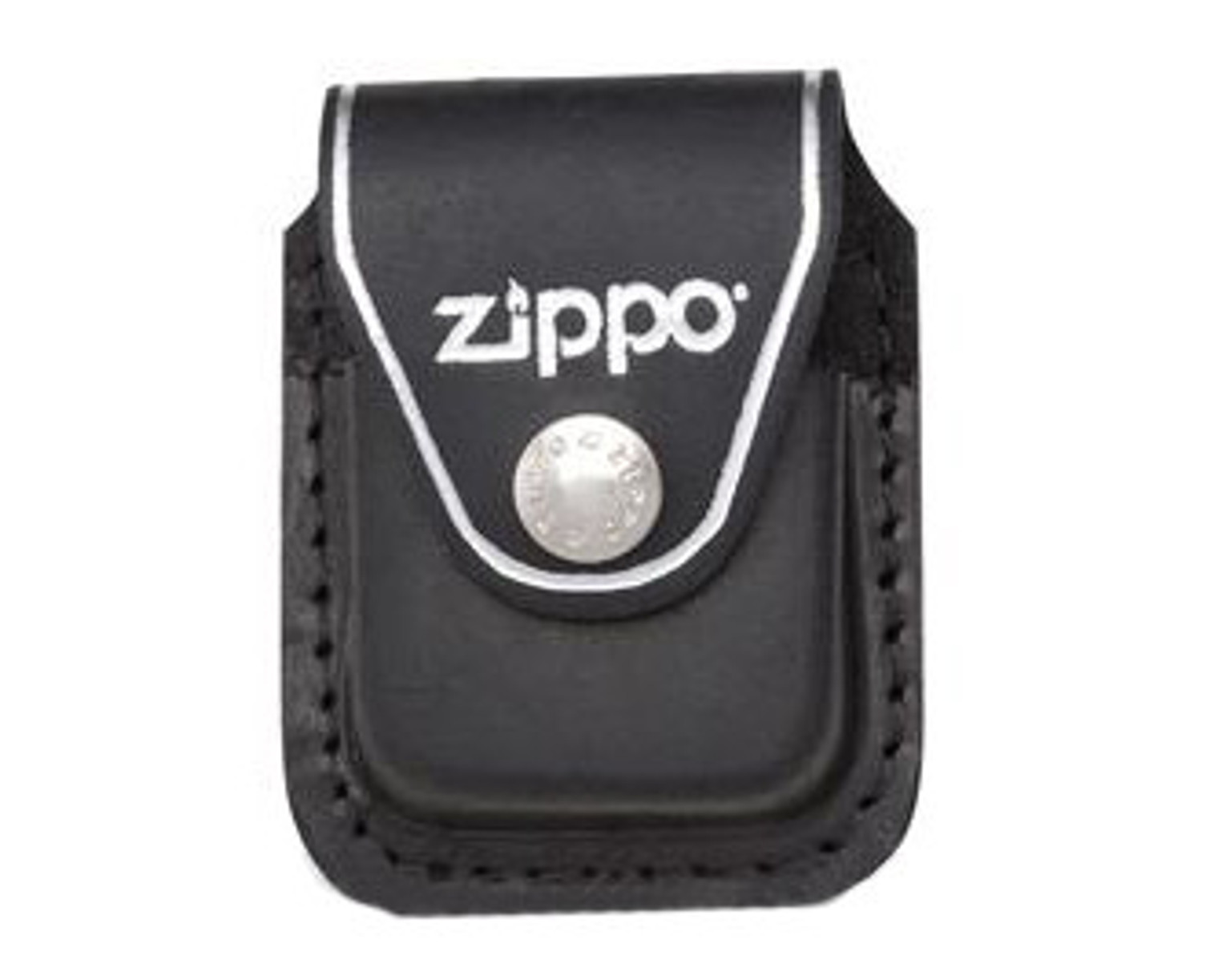 Zippo Lighter Pouch with Metal Clip - Black Leather ZO17060