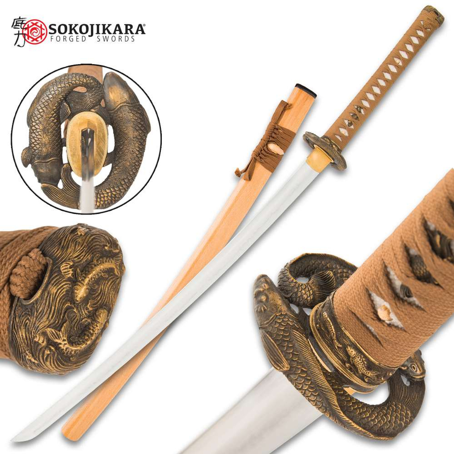 Sokojikara Twin Koi Katana And Scabbard