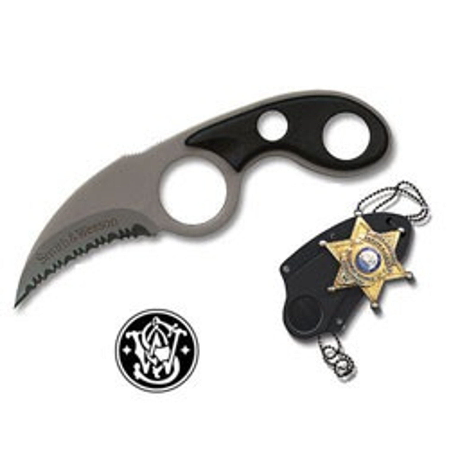Smith & Wesson Plain Badge Knife - Silver