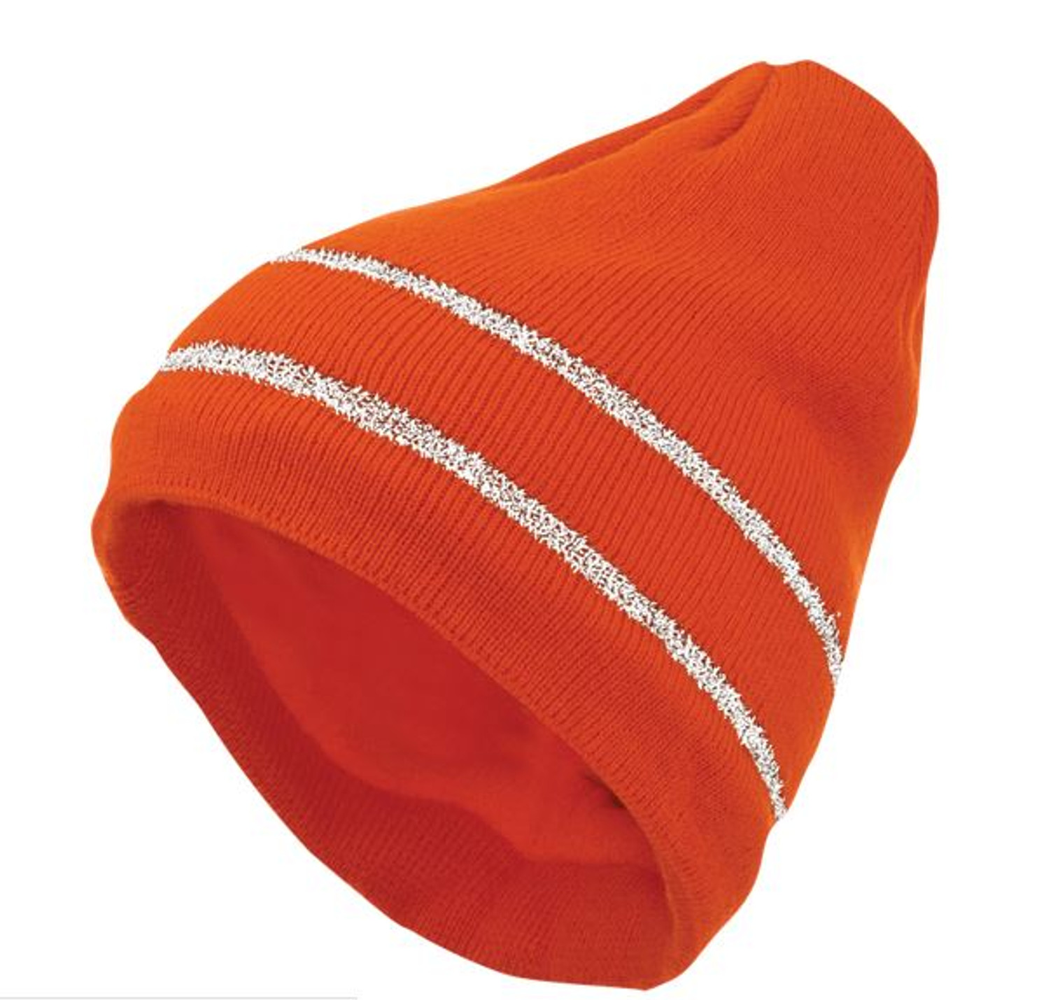 Acrylic Knit Cap with Reflective Stripe - 10 Pack