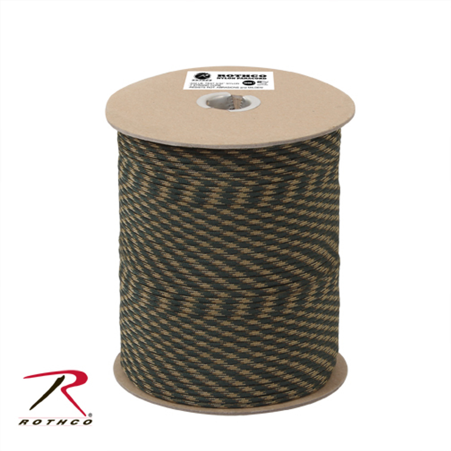 Rothco Nylon Paracord 550lb 1000 Foot Spool - Woodland Camo