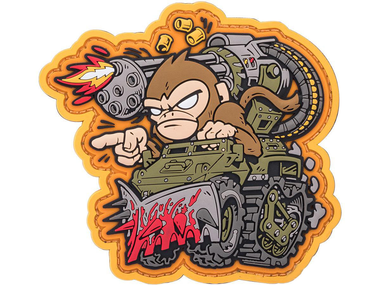 Mil-Spec Monkey "War Machine Monkey 1" PVC Morale Patch (Color: Full Color / Yellow Background)