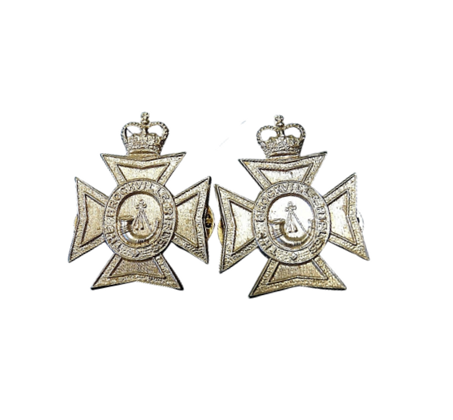 Canadian Armed Forces Brockville Rifles Queen's Crown Collar Badge (Pair)