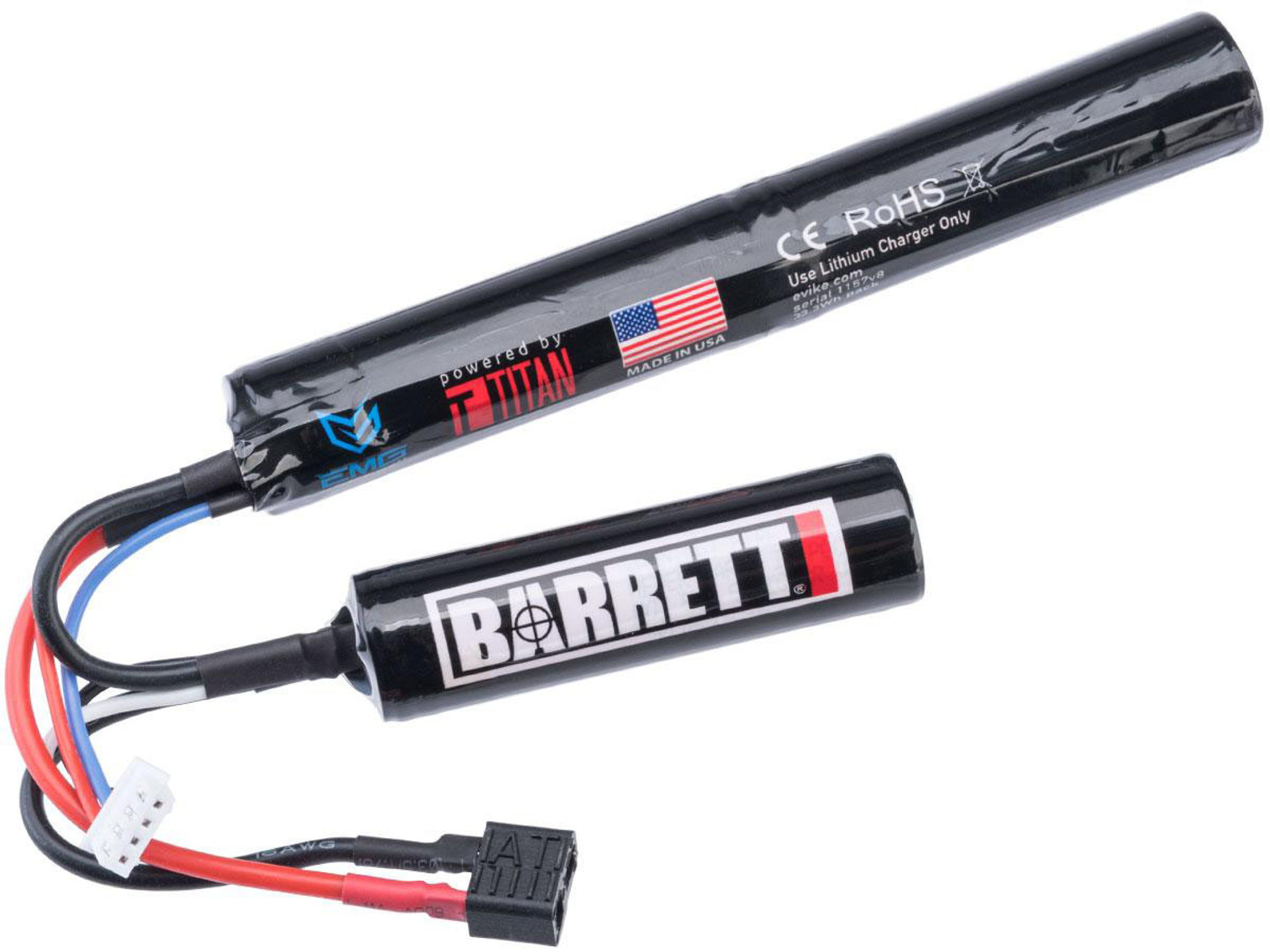 Valken Airsoft Battery Li-Ion 7.4V 2500mAh Stick Style Dean High Outpu