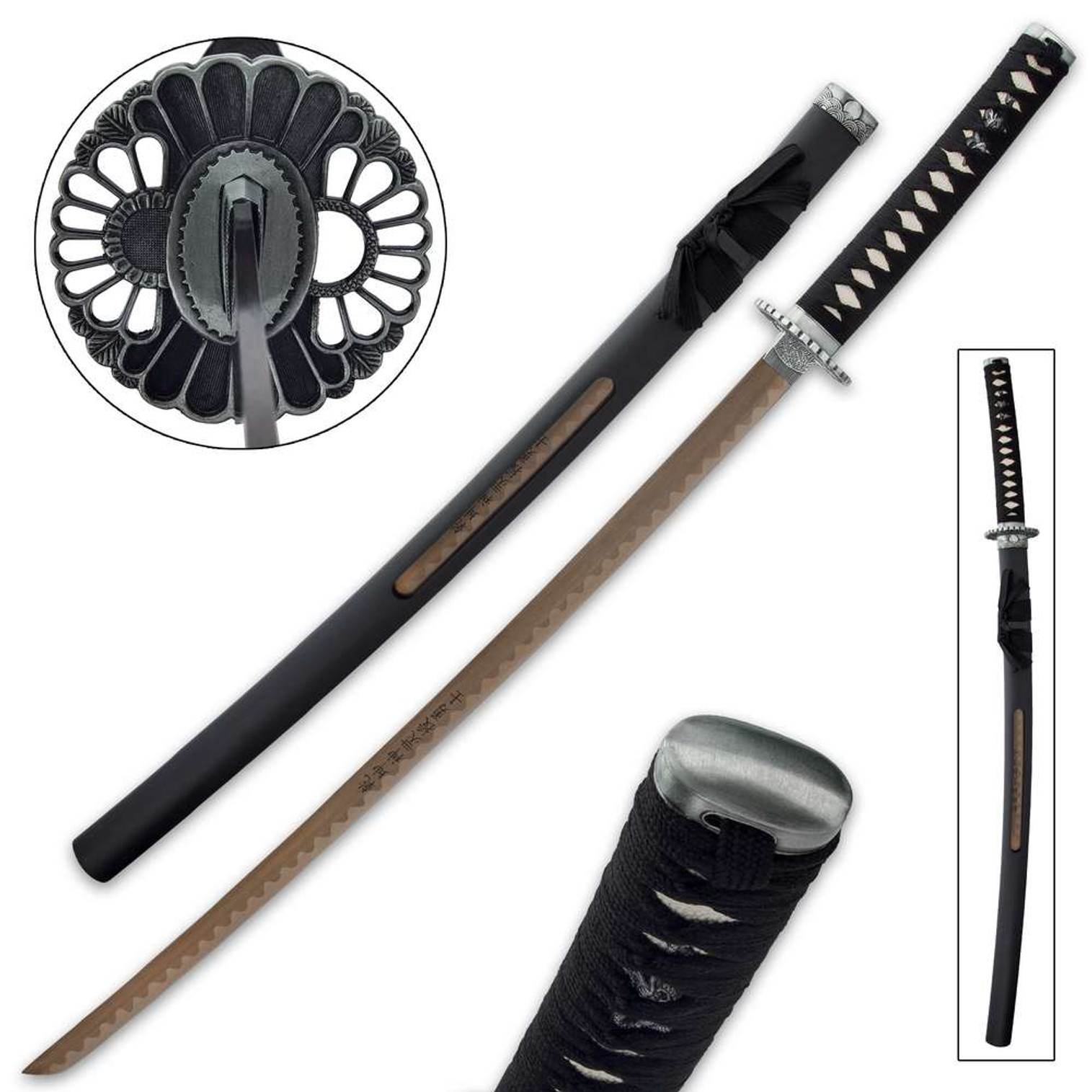 Samurai Gold Warrior Katana And Open Scabbard