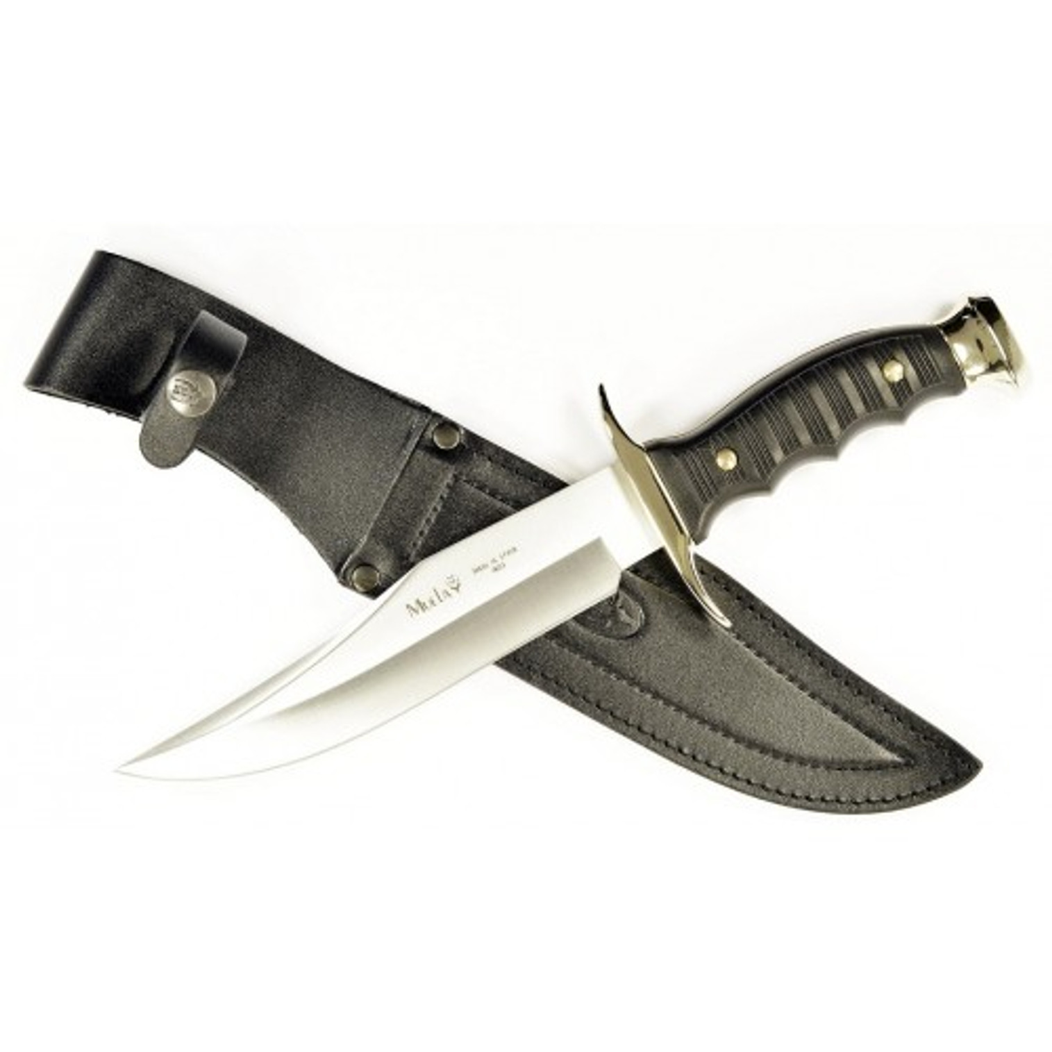 MUELA 7180, 420H,  7-1/8" Fixed Blade Mountian Knife, Black/Gold Handle