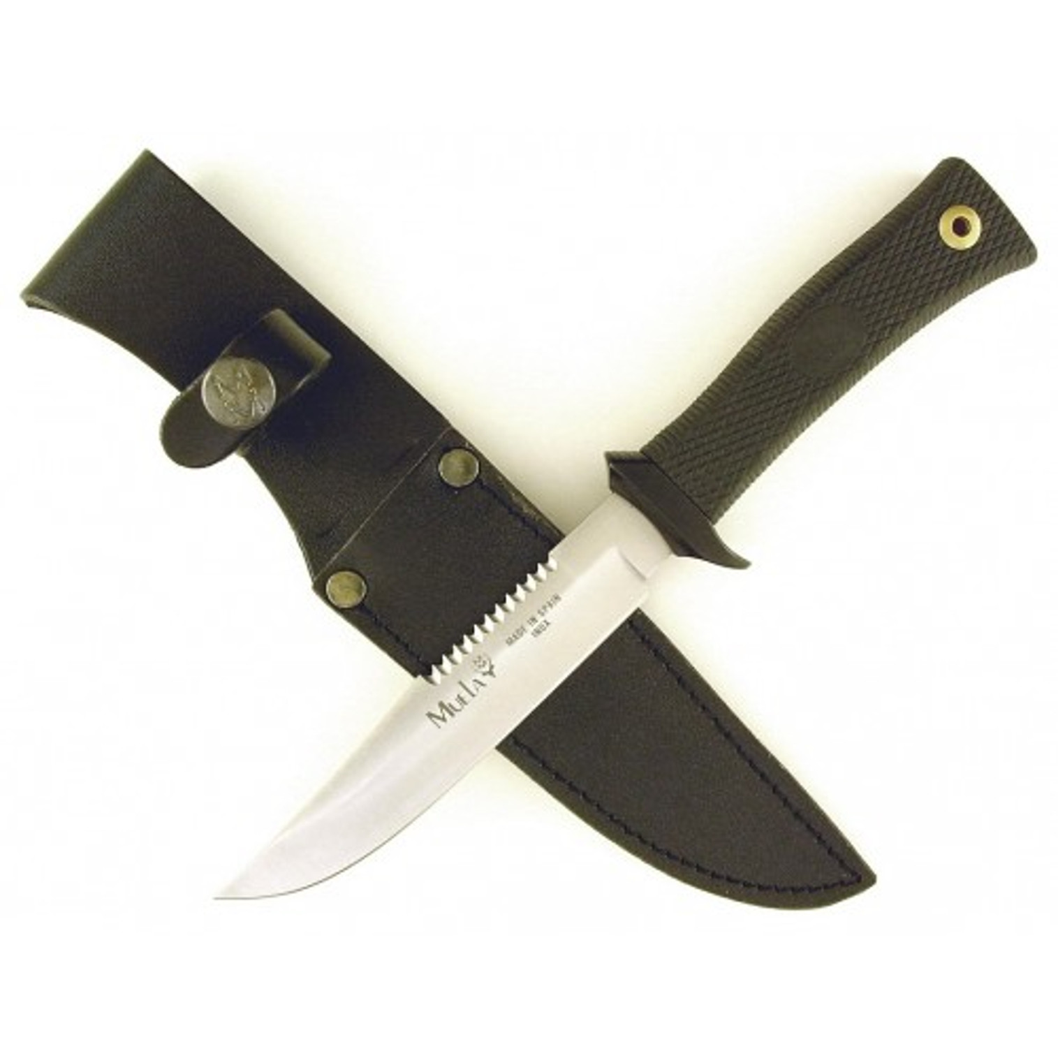 MUELA 25-12, 420H, 5-5/8" Fixed Blade Hunting Knife, Kraton Rubber Handle