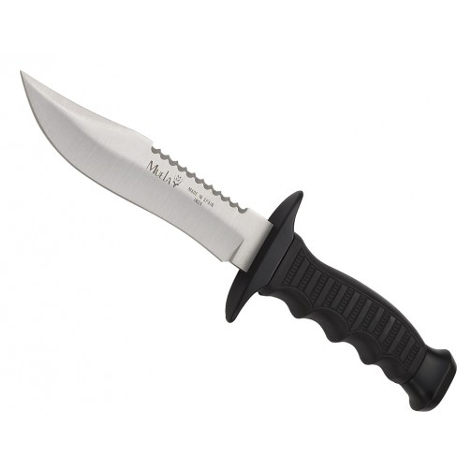 MUELA 85-161, 420H, 6-1/4" Fixed Blade Tactical Knife, Black Handle