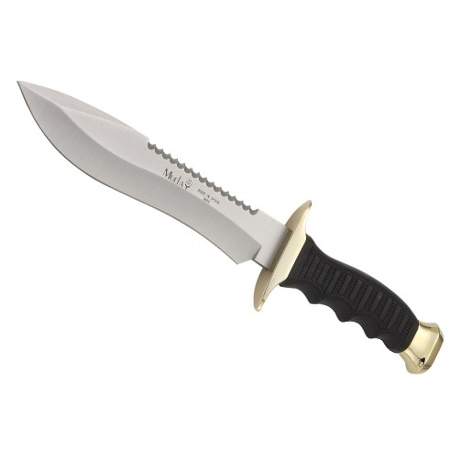 MUELA 85-180, 420H, 7-1/8" Fixed Blade Tactical Knife, Black/Gold Handle