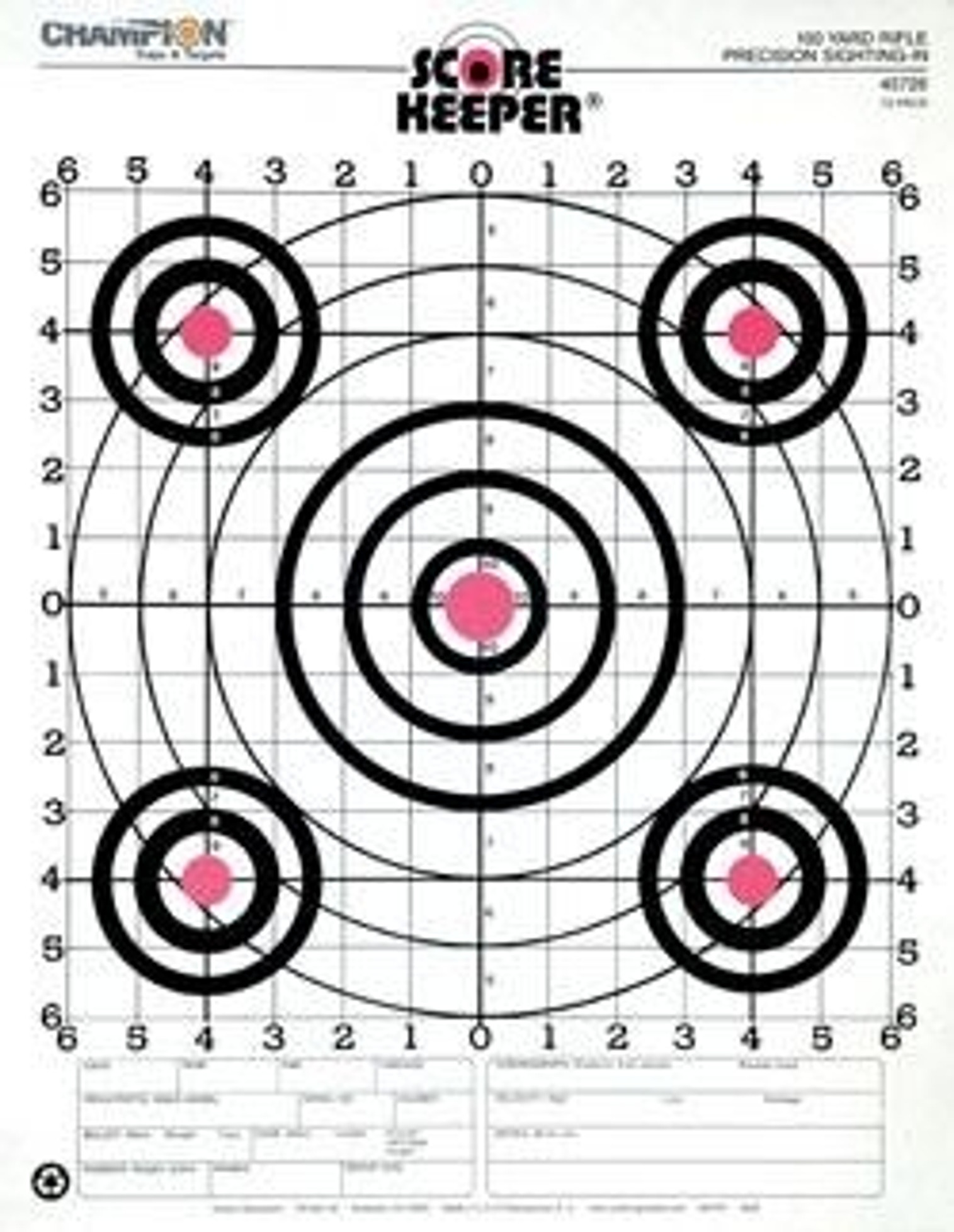 100 Yd Rifle Sight-In O/B 12 Pk