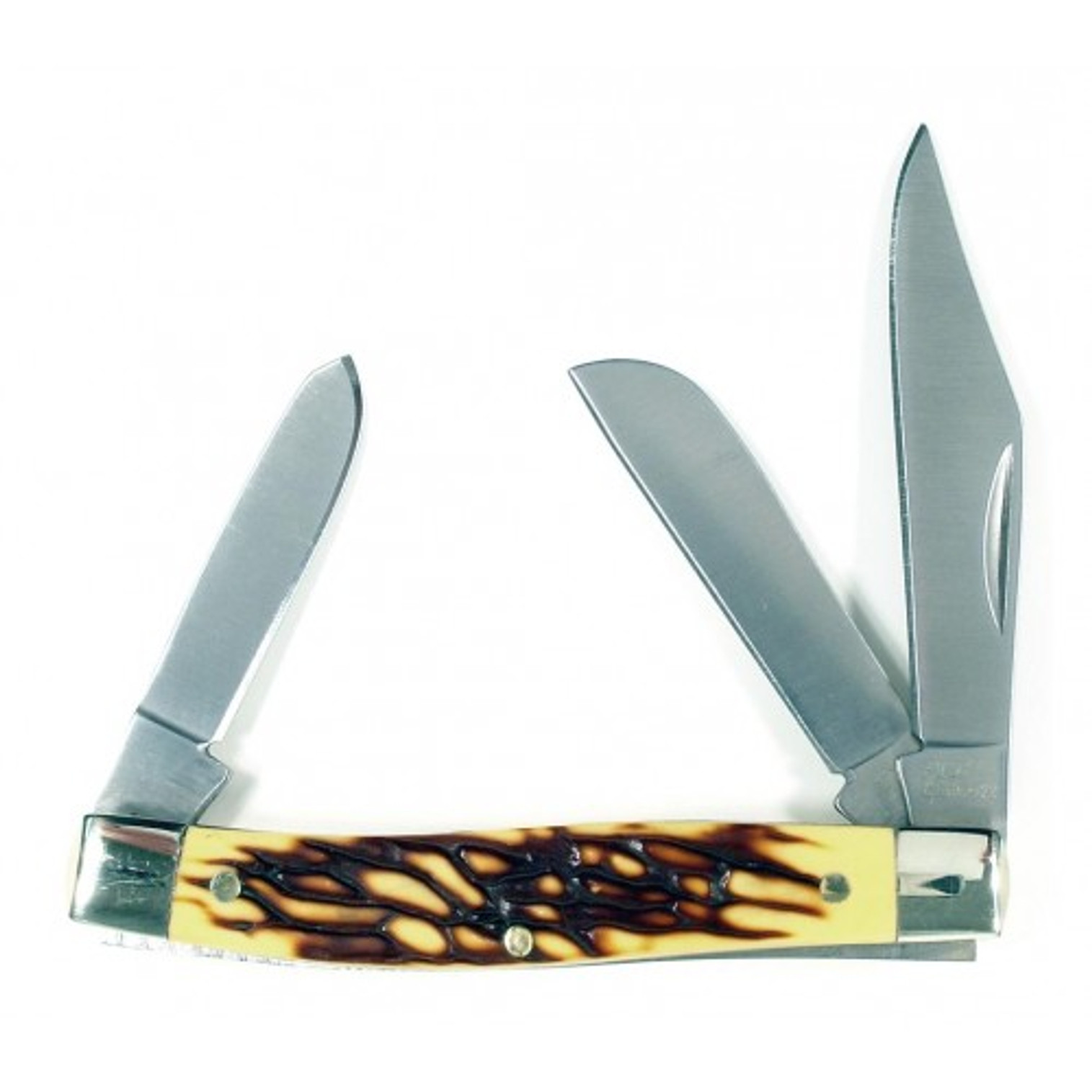 RUKO RUK0072, 440A, 3-5/16" Folding Blade Pocket Knife, Simulated Deer Horn Handle