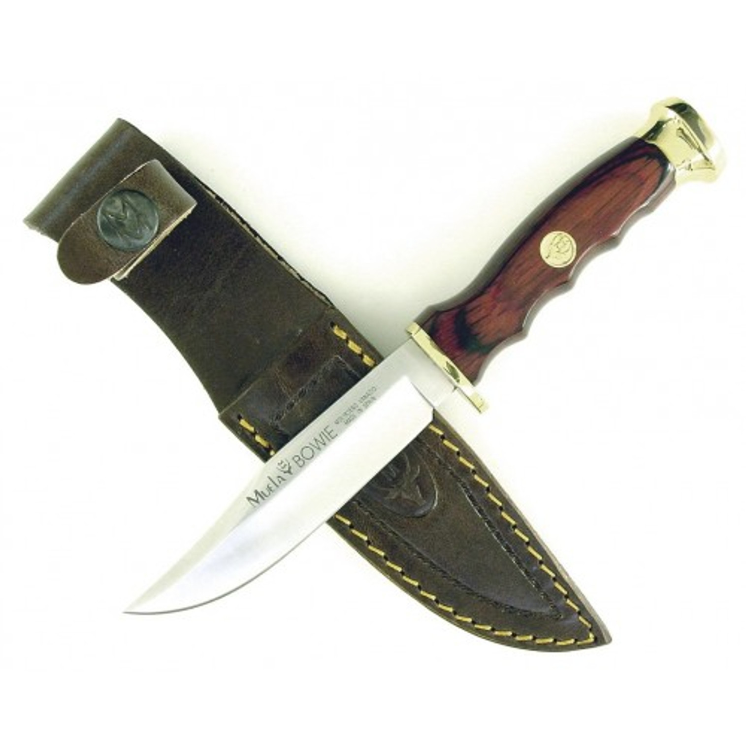 MUELA BWF-10, X50CrMoV15, 4" Fixed Blade Hunting Knife, Coral Pakkawood Handle