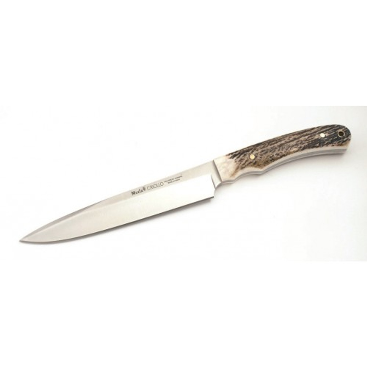 MUELA CRIOLLO-17A, X50CrMoV15, 6-3/4" Fixed Blade Hunting Knife, Deer Horn Handle