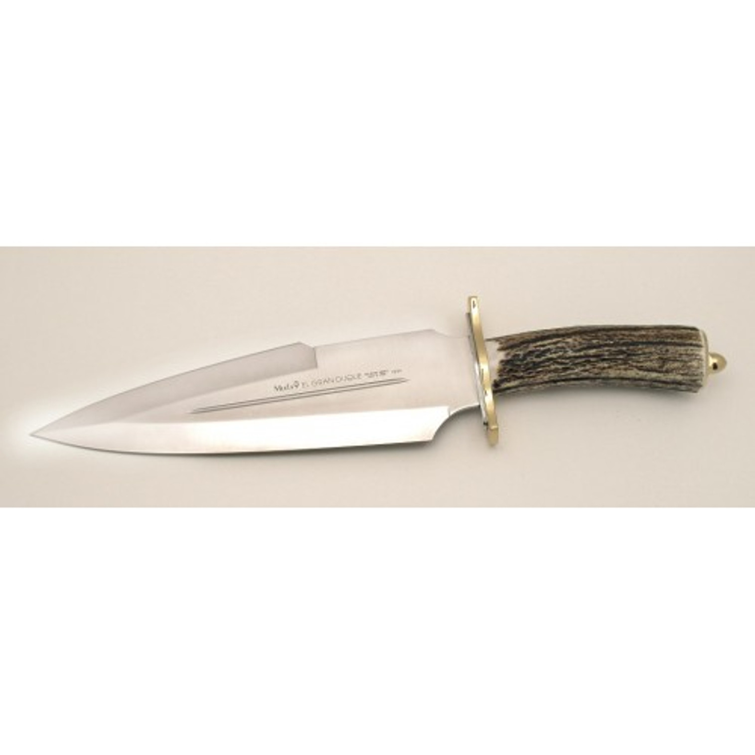 MUELA DUQUE-25A, X50CrMoV15, 10" Fixed Blade Hunting Knife, Deer Horn Handle