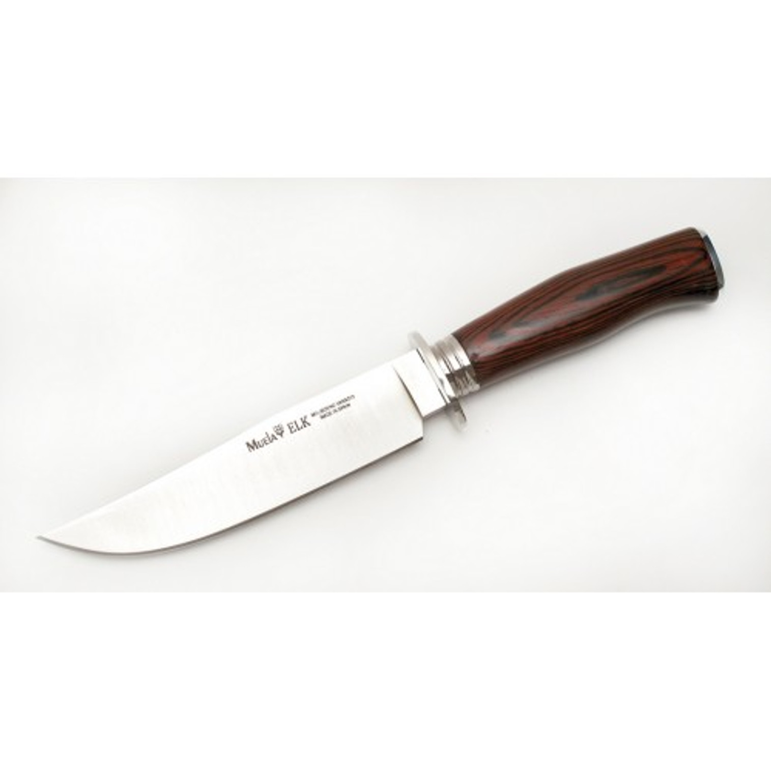MUELA ELK-14R.I, X50CrMoV15, 5-1/2" Fixed Blade Hunting Knife, Coral Pakkawood Handle