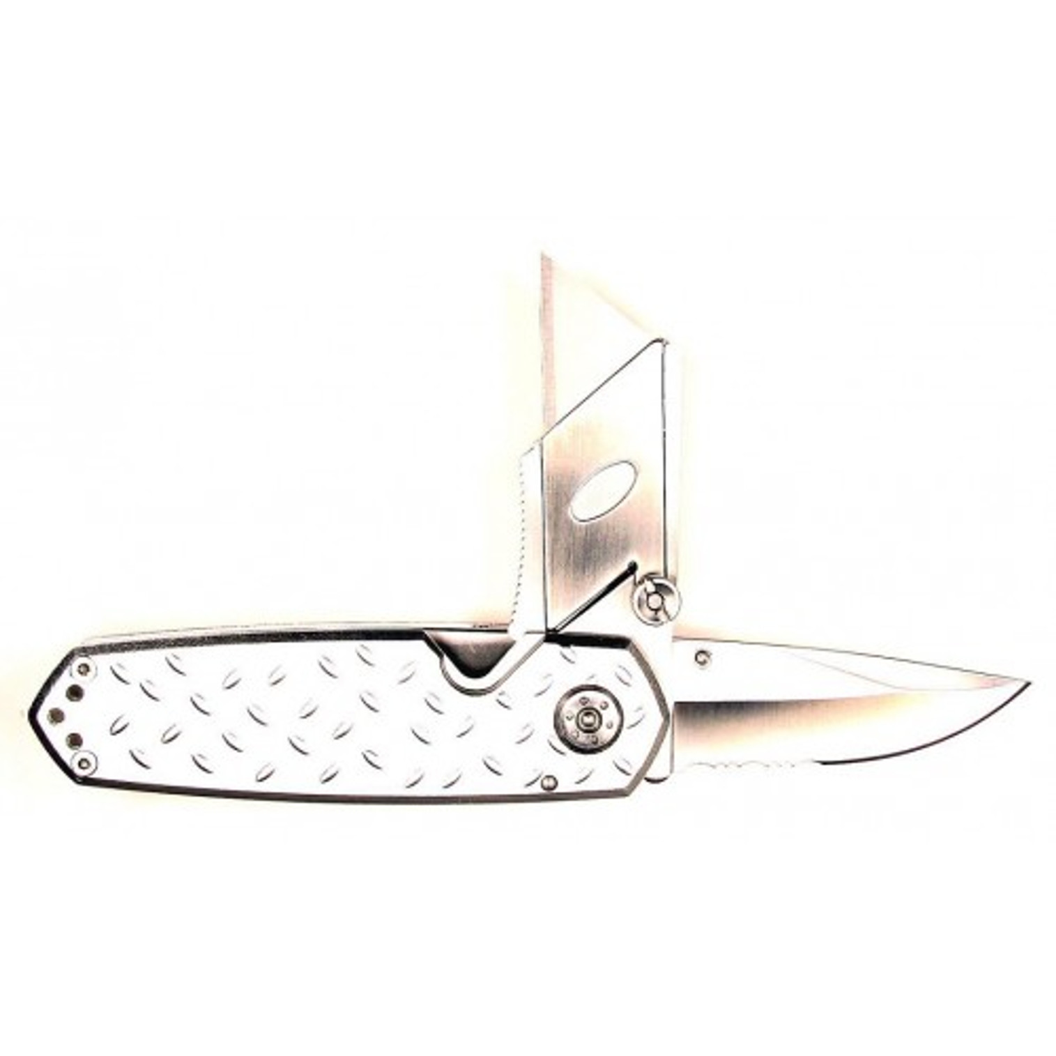 RUKO RUK0111S, 420A, 2-1/2" Folding Blade Work Knife, Silver Aluminum Handle, boxed