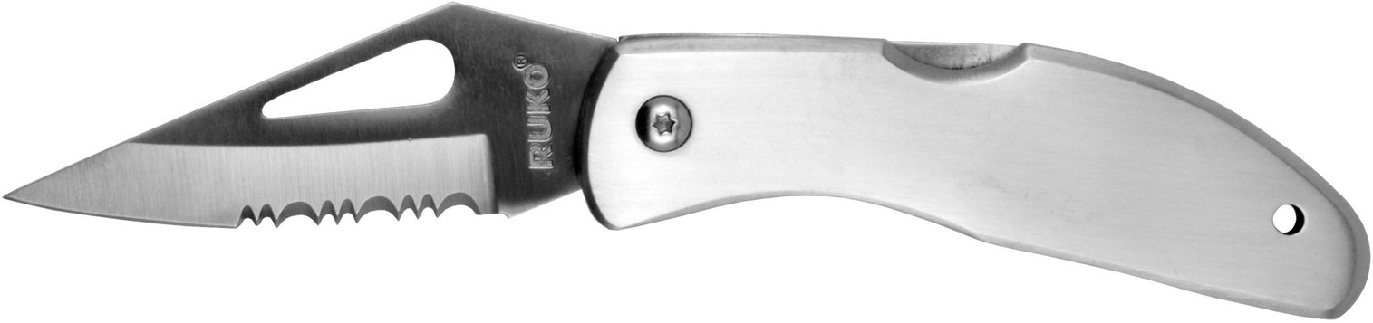 RUKO RUK0032, 420A, 2-1/2" Folding Blade Utility Knife, Stainless Steel Handle