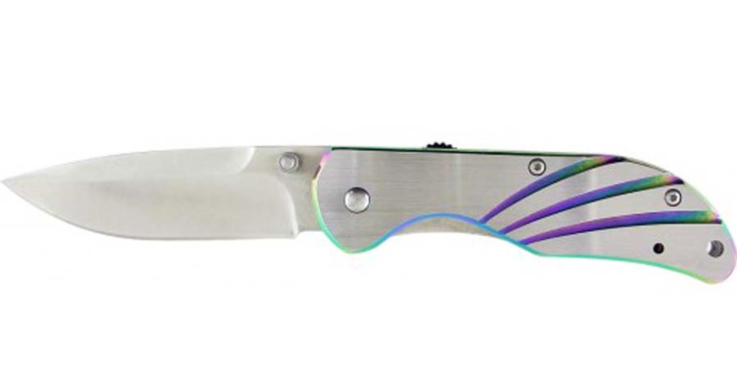 RUKO RUK0149RTA, 440A, 3" Folding Blade Assisted Open Knife, TiN Accented Stainless Steel Handle, boxed