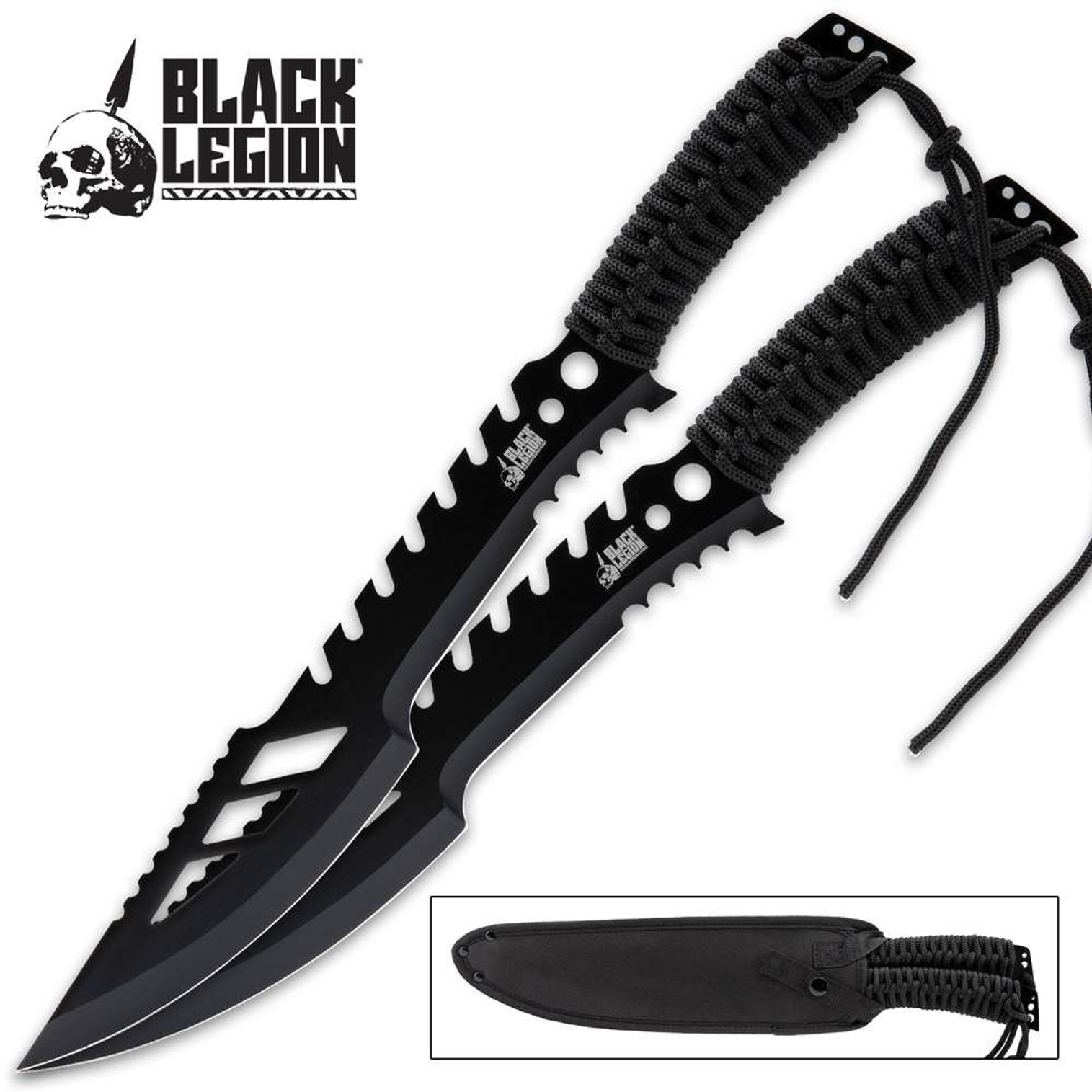 Black Legion Midnight Twin Machete Set With Sheath