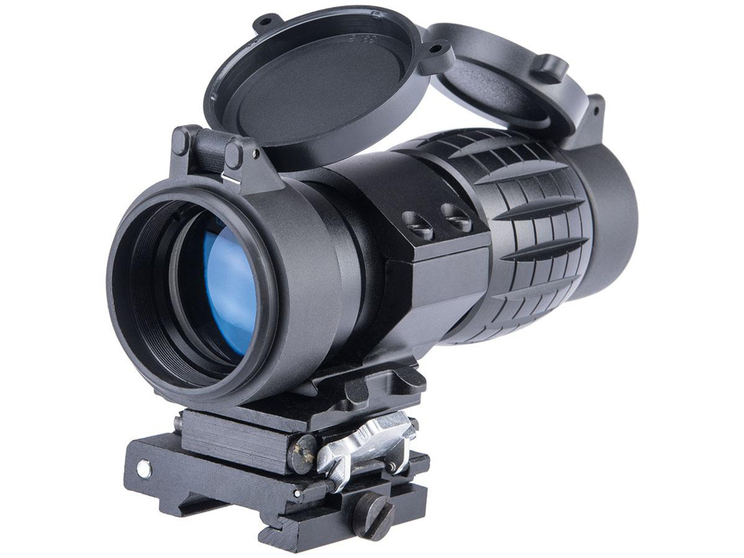 Avengers 4x FXD Magnifier w/ Adjustable Flip-To-Side QD Mount (Color: Black)