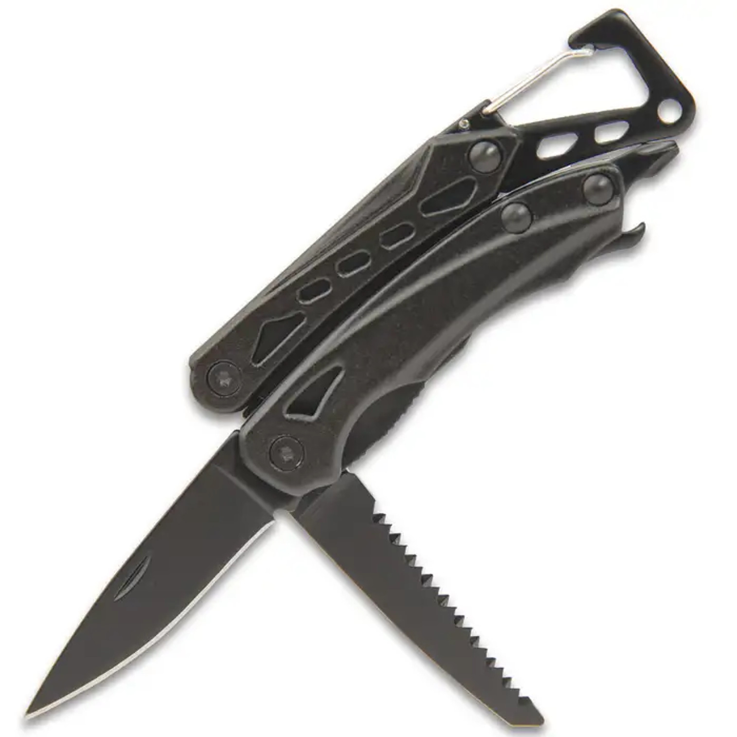 Trailblazer Handyman Black Multi-Tool And Carabiner Clip