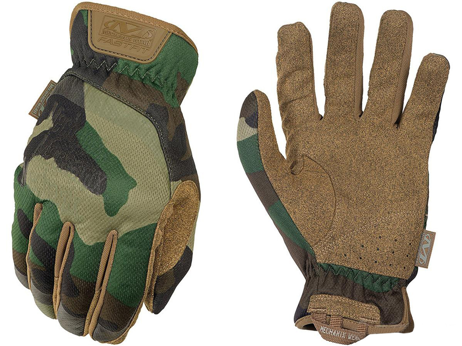 Mechanix Wear FastFit Tactical Touch Screen Gloves (Color: Woodland Camo / Medium)