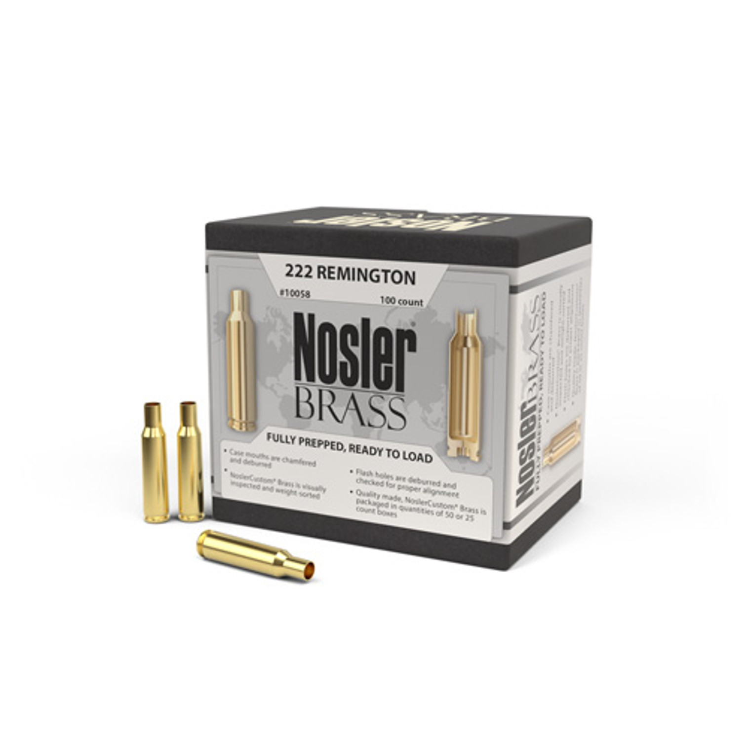 Nosler 222 Rem Brass 100 Per Box