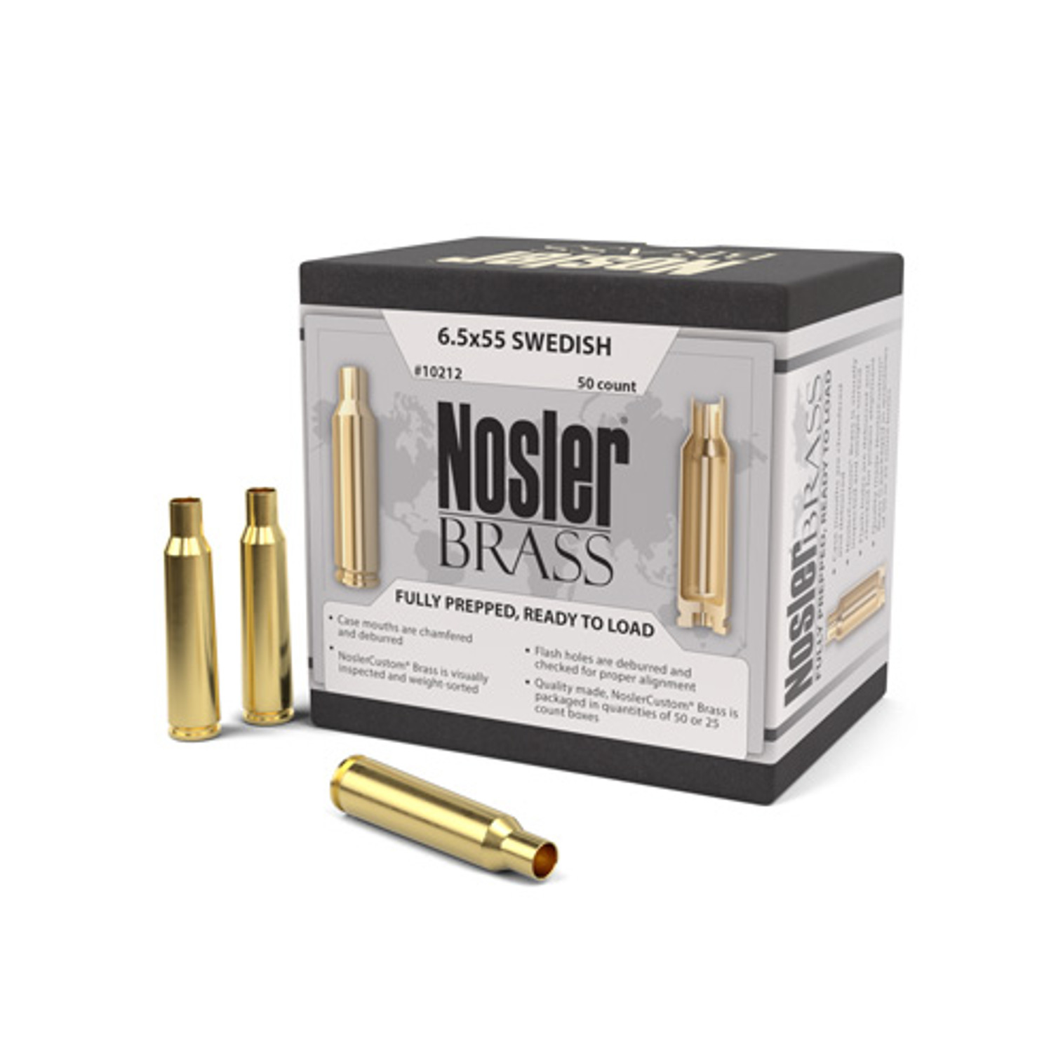 Nosler 6.5X55 Swed Brass 50 Per Box