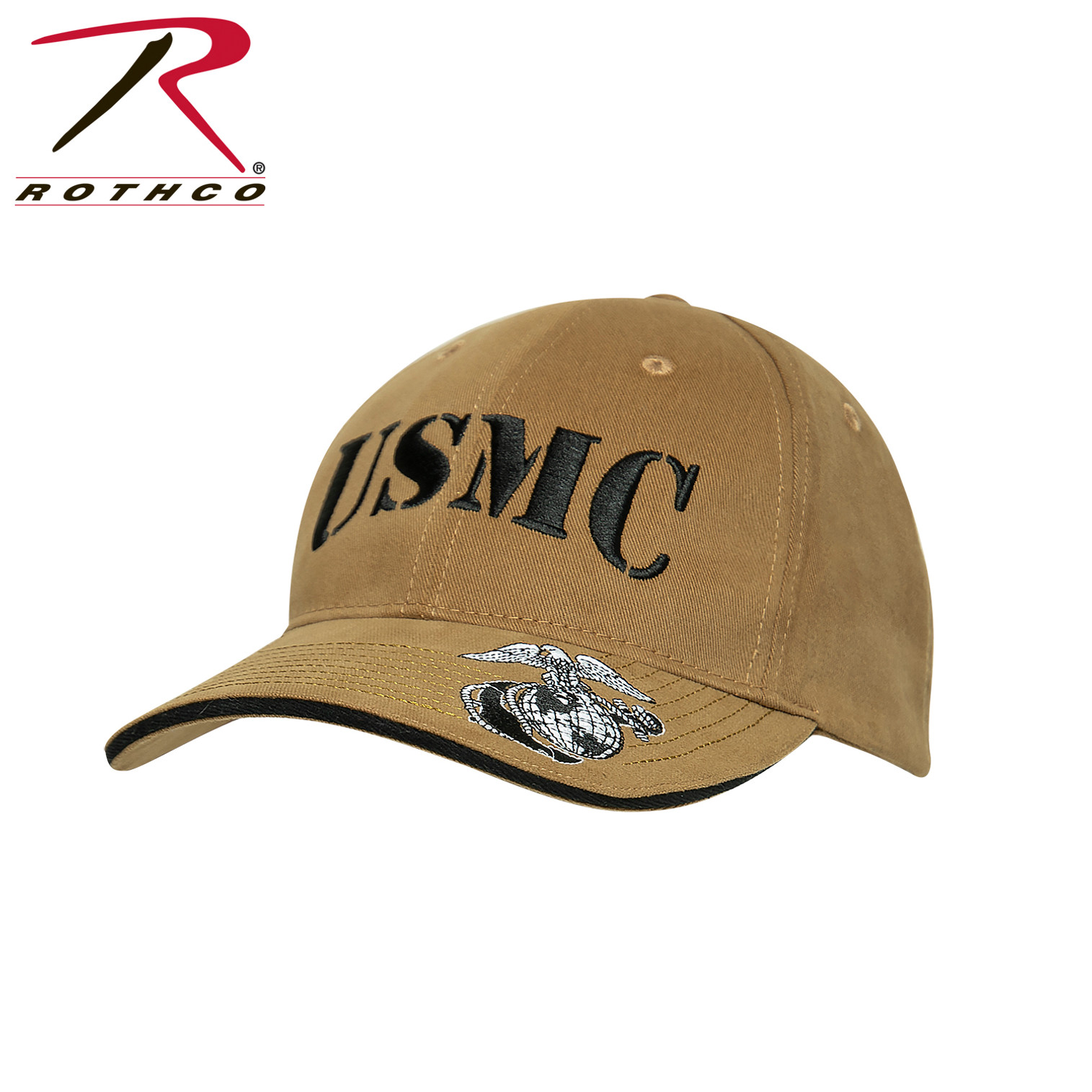 Rothco Deluxe Vintage USMC Embroidered Low Pro Cap - Coyote Brown