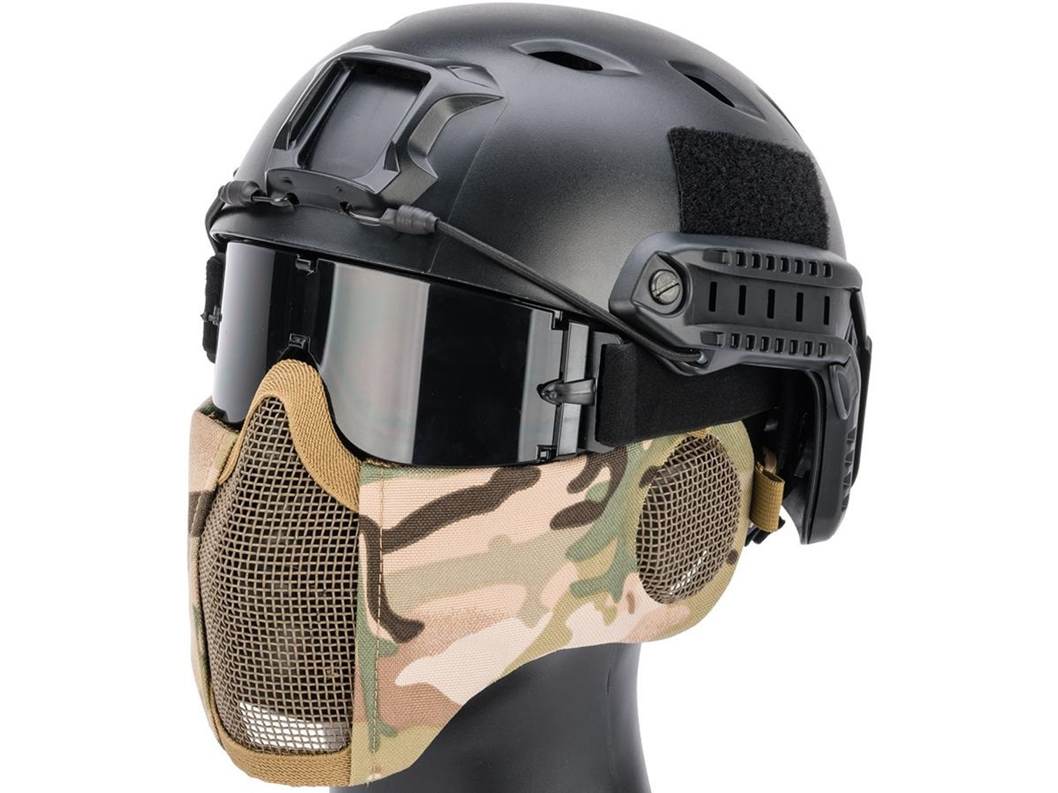 Matrix Carbon Striker Mesh Mask w/ Integrated Mesh Ear Protection (Color: Camo)