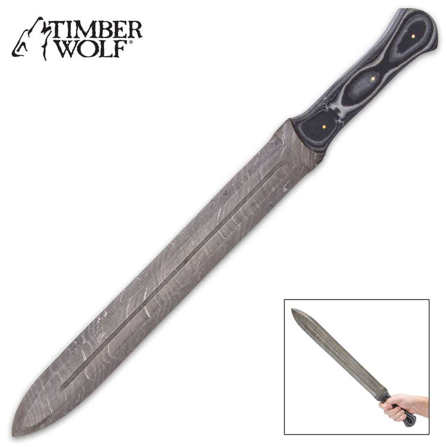 Buy Timber Wolf Elite Damascus & Bone Dagger Knife | CAESARS