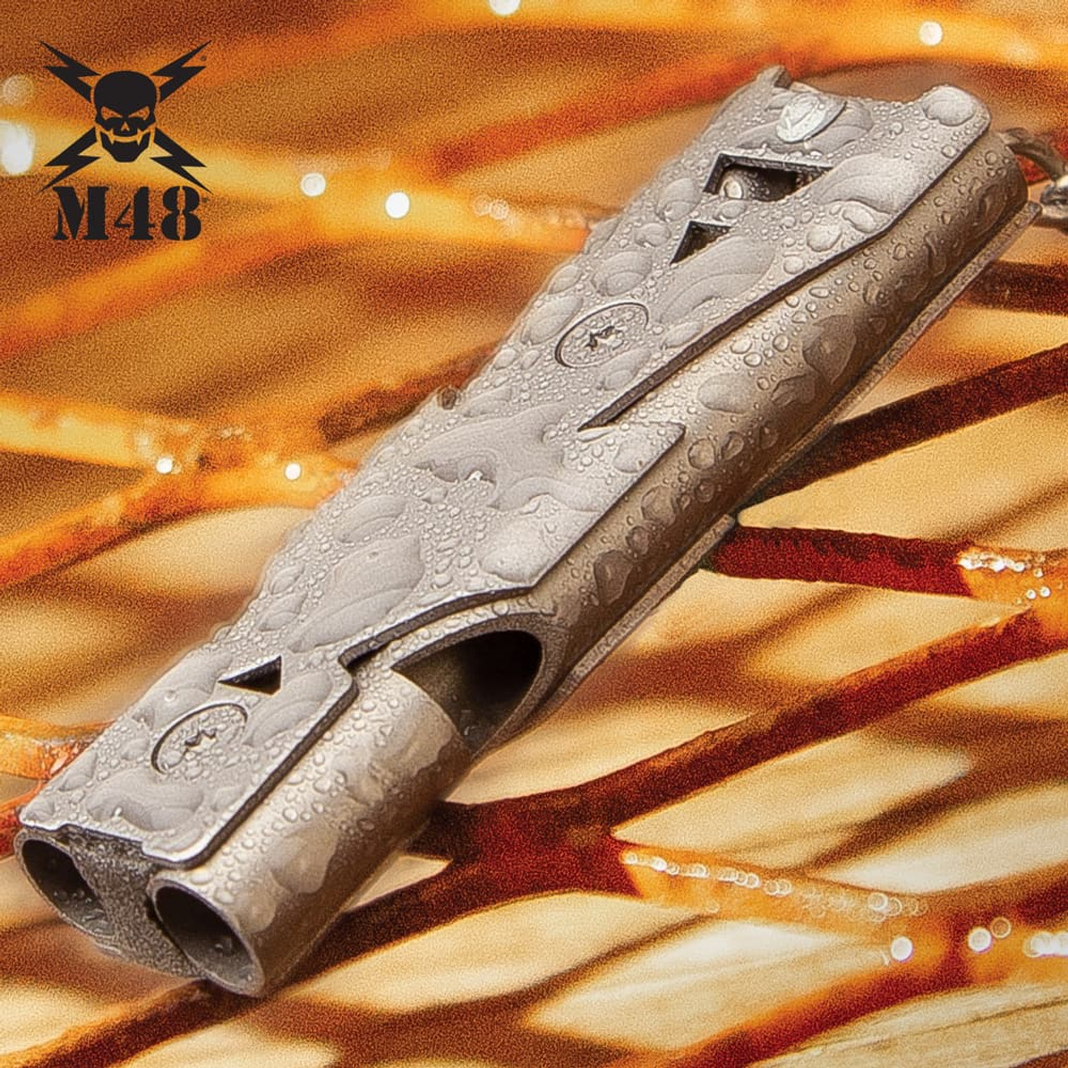 M48 Tactical Survival Whistle With Carabiner