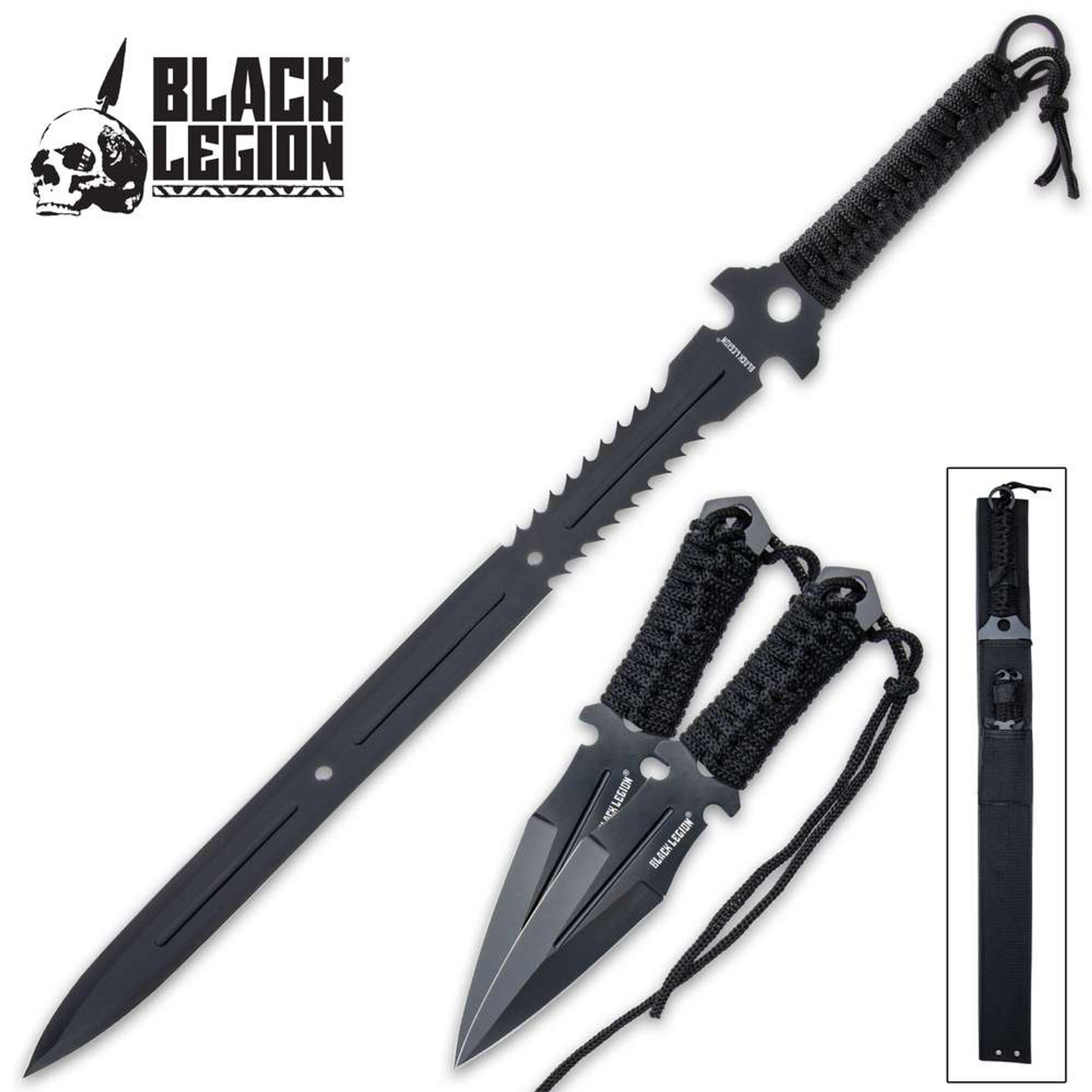 Black Legion Ninja Sword And Kunai Set And Sheath