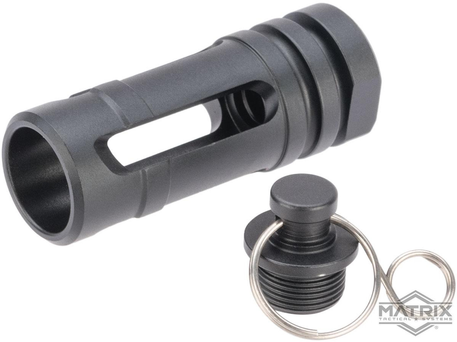 Matrix 14mm Negative Rifle Flash Hider + Keychain Dangler Set