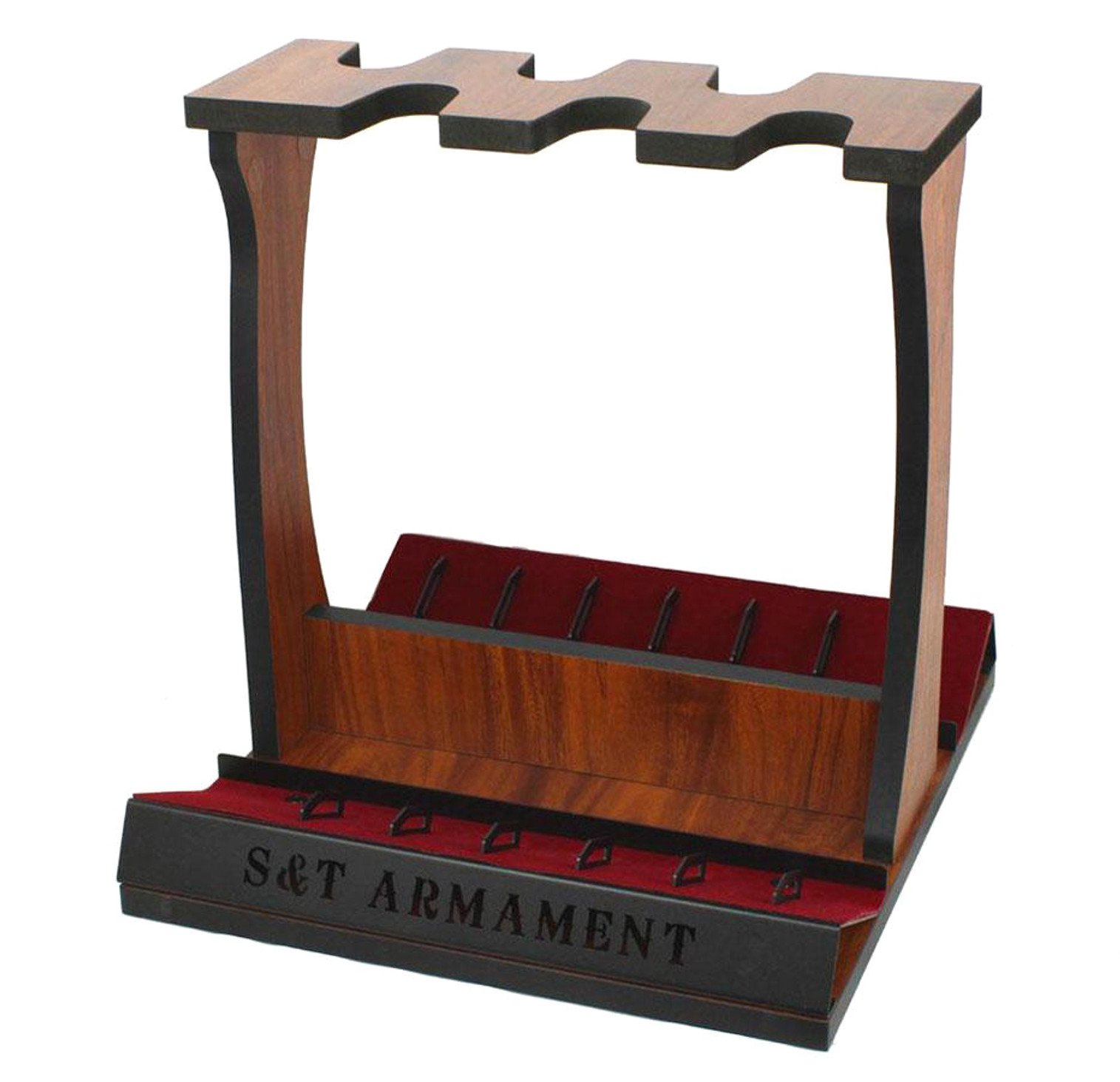 S&T Wooden Organizational Gun Rack / Display Stand (Capacity: 6 Long Guns)