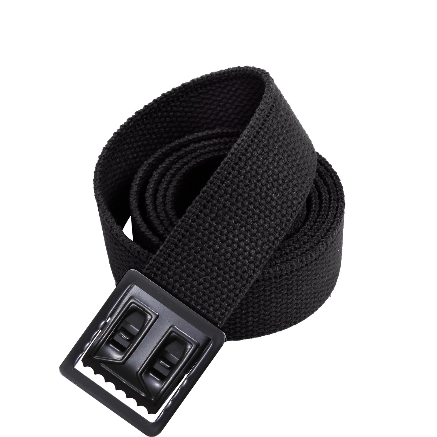 Rothco Military Web Belts With Open Face Buckle - 44" - Black/Black Buckle