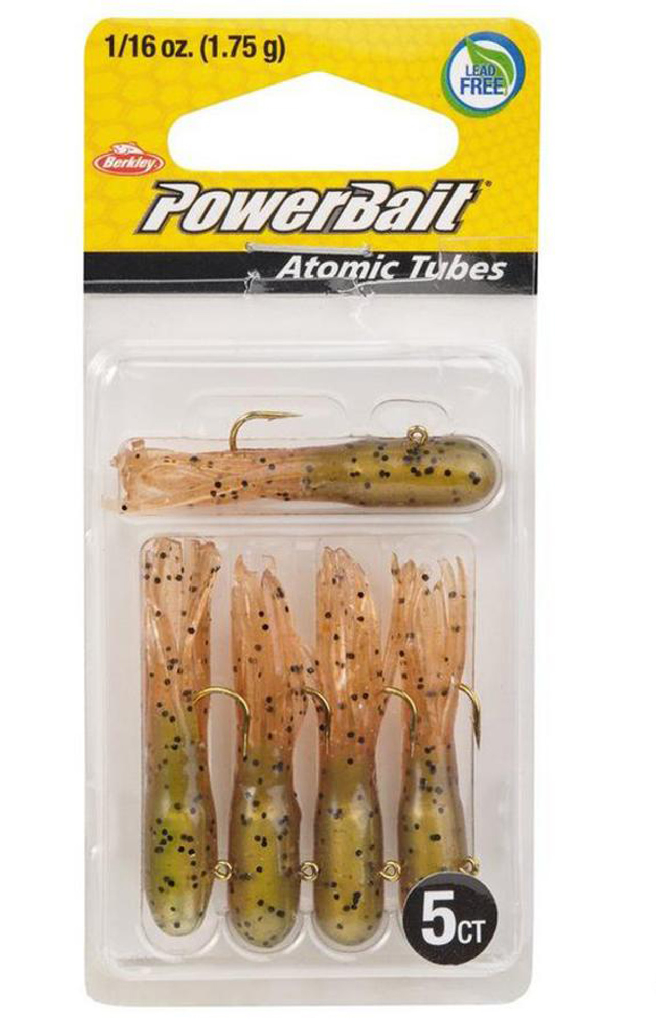 Berkley PowerBait Pre-Rigged Atomic Tubes (Color: Grasshopper)