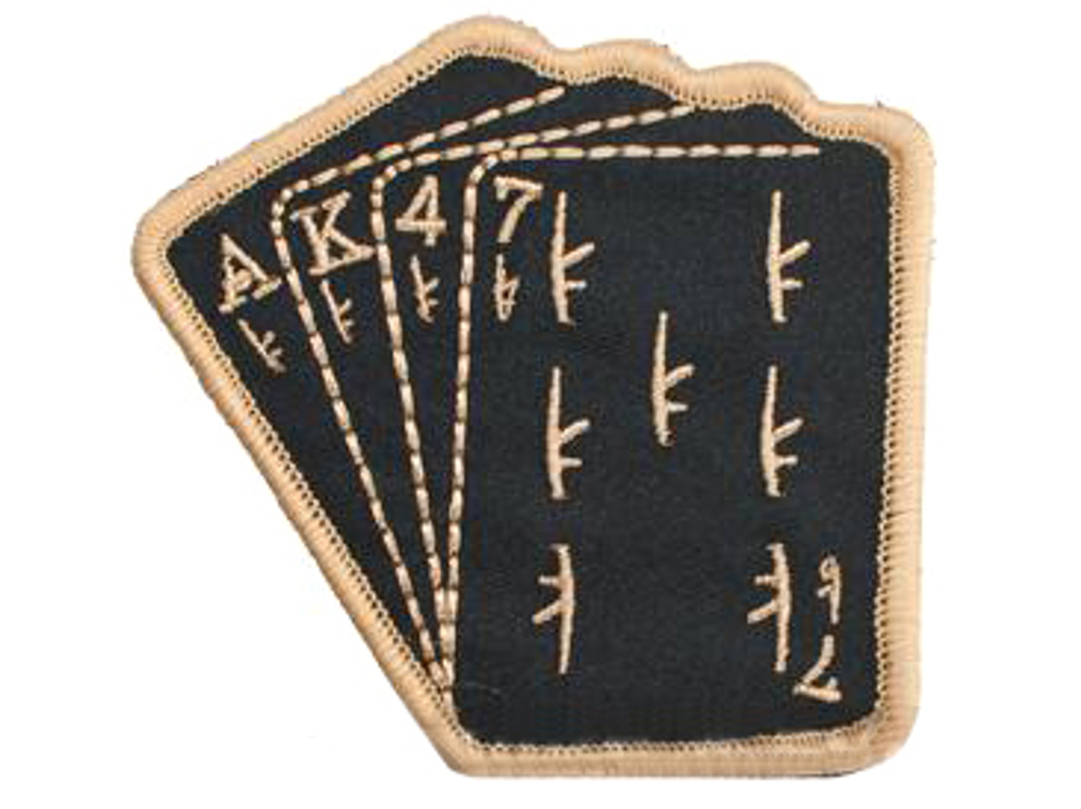 TMC Poker AK47 Hook and Loop Morale Patch - Black / Tan